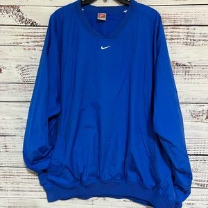 Vintage Nike Center Swoosh Pullover Men's 2XL Blue Tag Lined Pockets Zipper